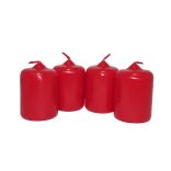 Gyertya kis adventi piros 4 cm x 6 cm, 4db/csomag
