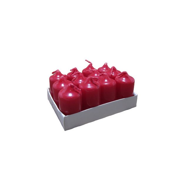 Gyertya szuper mini piros 12 db, 5 cm X 2,5 cm