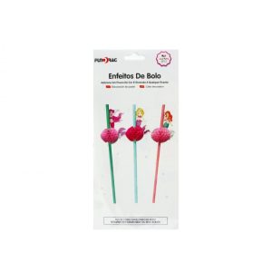 Szívószál papír sellők 6 db-os, 20 cm
