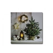   Világító ledes falikép karácsonyi dekoráció 30 cm x 30 cm 