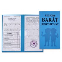 Bizonyítvány legjobb barát 10x18,5cm