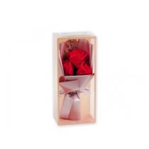 Szappanrózsa csokor többféle színben díszdobozban