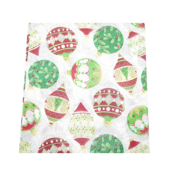 Asztalterítő karácsonyi díszgömb mintás 132 X 178 cm