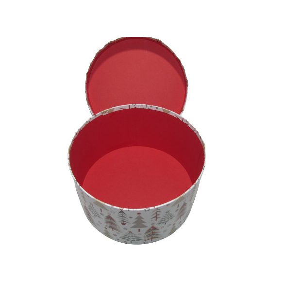 Ajándék doboz fenyős 3 részes kerek