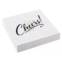 Szalvéta Cheers Golden Wishes 20 db-os 33x33 cm