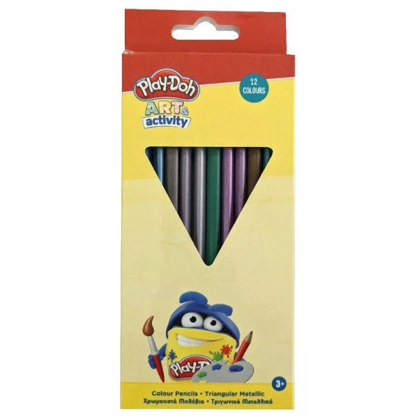 Play-Doh Metallic, háromszögletű színes ceruza 12 db-os