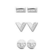   Victoria fülbevaló szett ezüst színű, kövekkel, rozsdamentes acél, 50 mm