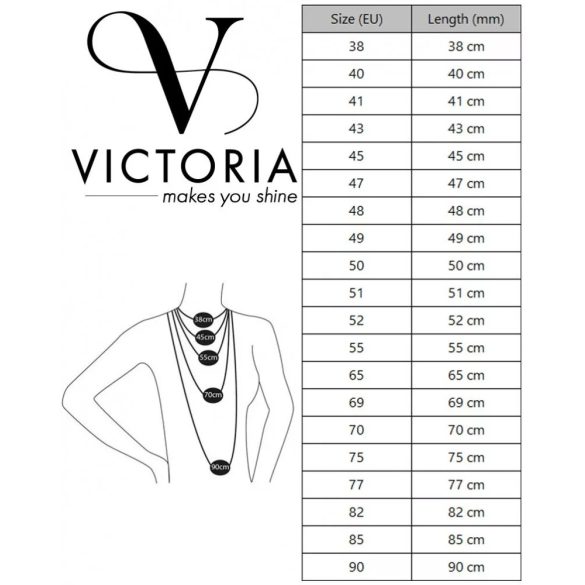 Victoria nyaklánc ezüst színű levél mintás, rozsdamentes acél, 45 cm