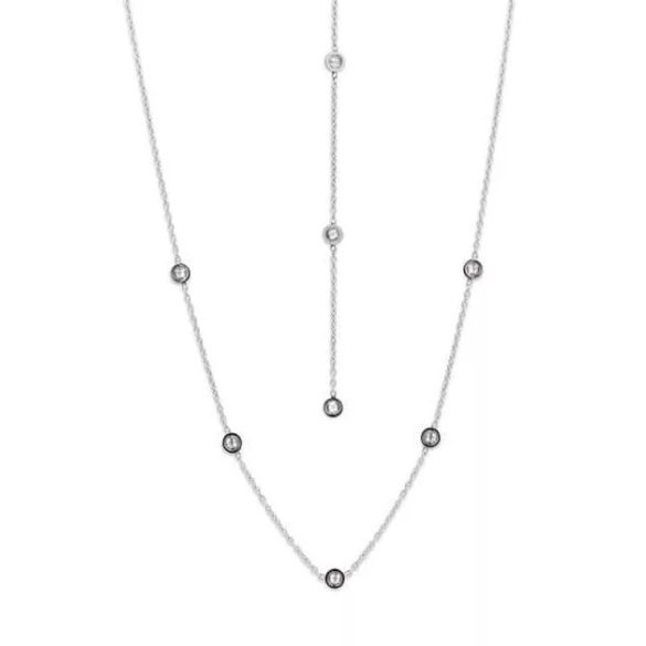 Victoria nyaklánc ezüst színű, kövekkel, rozsdamentes acél, 42 cm
