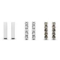   Victoria fülbevaló szett ezüst színű, fehér és szürke kövekkel, rozsdamentes acél, 1 cm