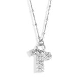 Victoria nyaklánc ezüst színű, kövekkel, rozsdamentes acél, 45 cm