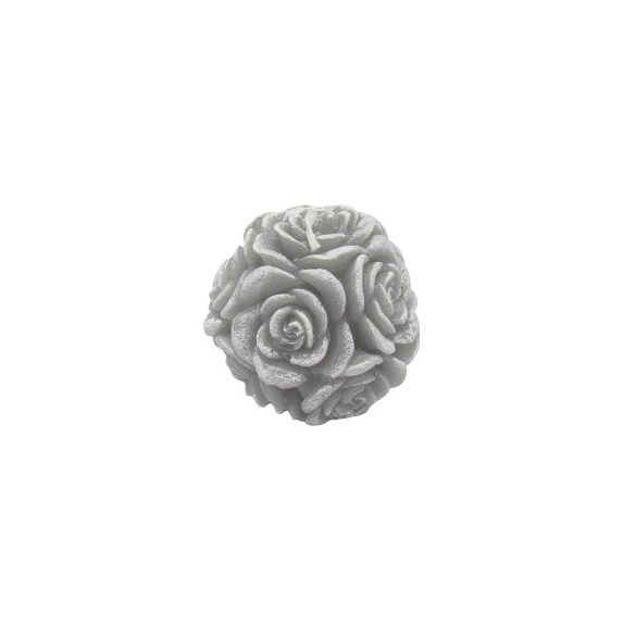 Gyertya rózsa gömb szürke színű 7 cm