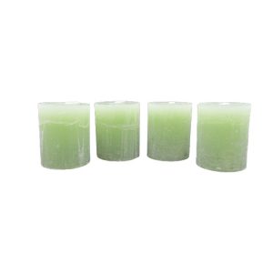 Gyertya rusztikus adventi almazöld színű 4 cm X 5 cm, 4db/csomag