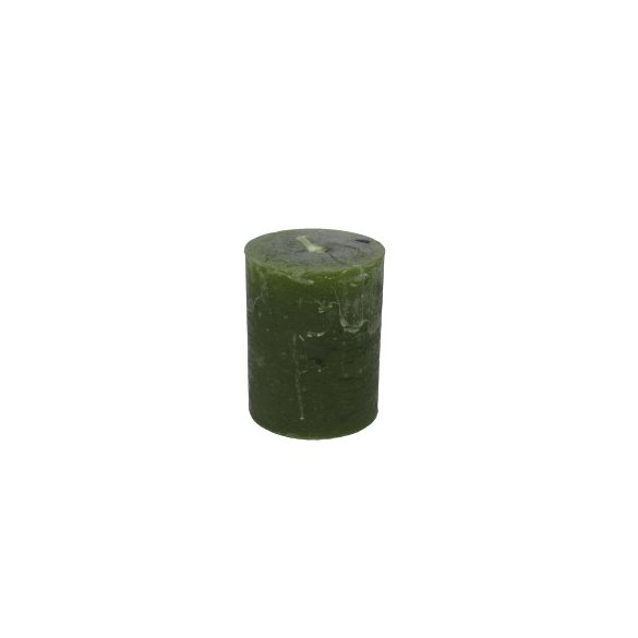 Gyertya rusztikus adventi oliva zöld színű 4 cm X 5 cm, 4db/csomag