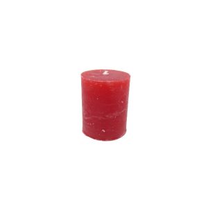 Gyertya rusztikus adventi piros színű 4 cm X 5 cm, 4db/csomag