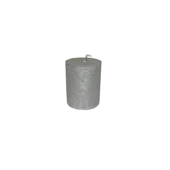 Gyertya rusztikus adventi ezüst színű 4 cm X 5 cm, 4db/csomag
