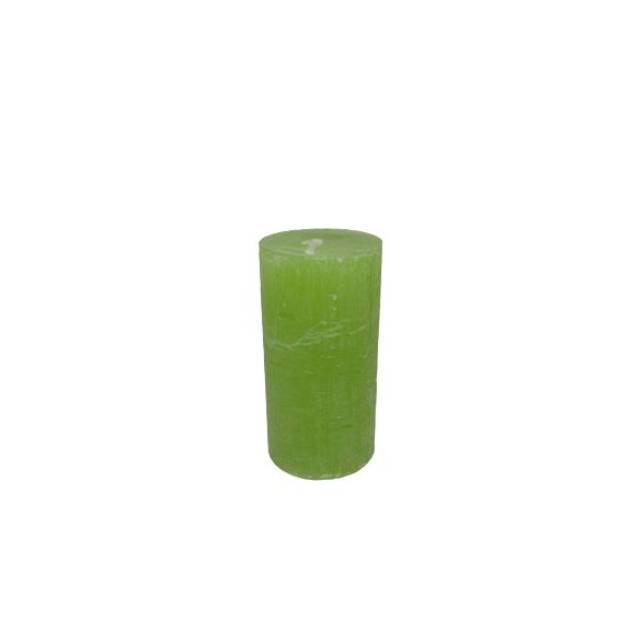 Gyertya rusztikus adventi kiwi zöld színű 4 cm X 8 cm, 4db/csomag