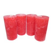   Gyertya rusztikus adventi piros színű 5 cm X 10 cm, 4db/csomag