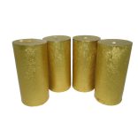 Gyertya rusztikus adventi arany színű 5 cm X 10 cm, 4db/csomag