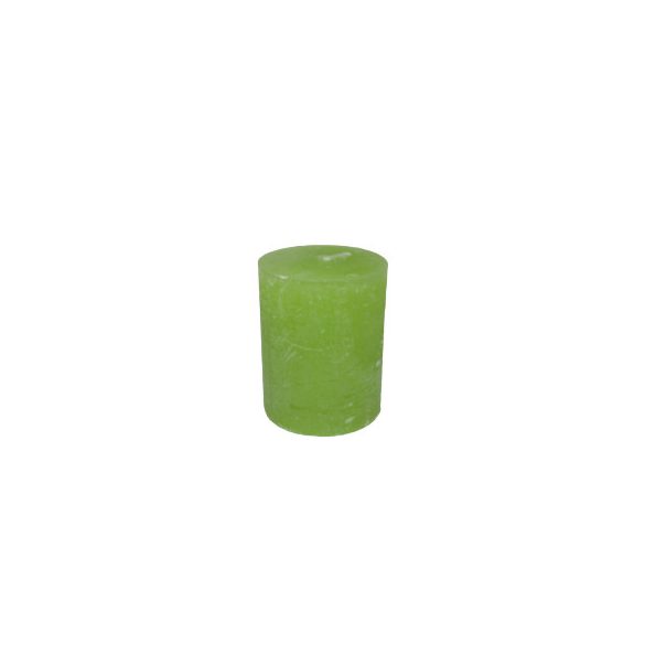 Gyertya rusztikus adventi kiwi zöld színű 5 cm X 6 cm, 4db/csomag