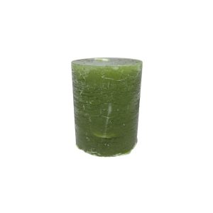 Gyertya rusztikus adventi oliva zöld színű 5 cm X 6 cm, 4db/csomag