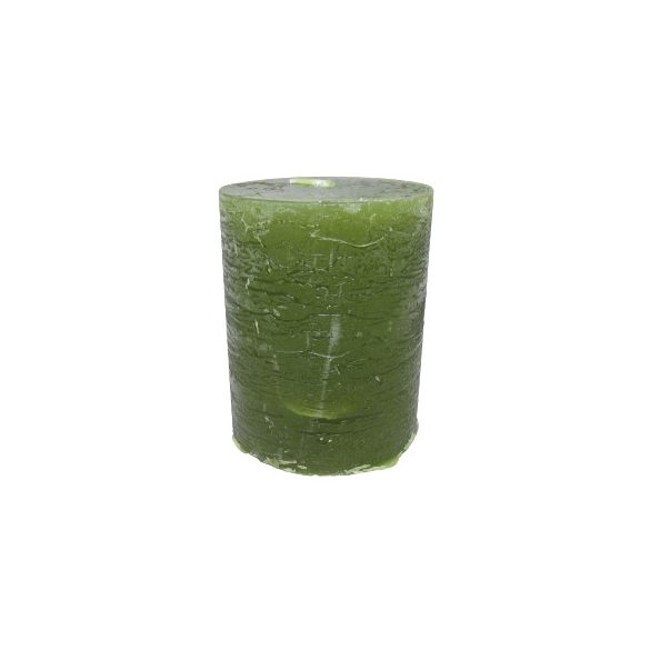 Gyertya rusztikus adventi oliva zöld színű 5 cm X 6 cm, 4db/csomag