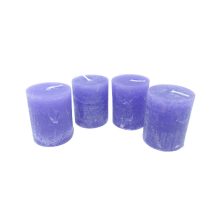   Gyertya rusztikus adventi lila színű 6 cm X 7 cm, 4db/csomag