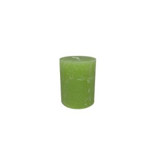 Gyertya rusztikus adventi kiwi zöld színű 6 cm X 7 cm, 4db/csomag