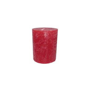 Gyertya rusztikus adventi piros színű 6 cm X 7 cm, 4db/csomag