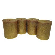   Gyertya rusztikus adventi arany színű 6 cm X 7 cm, 4db/csomag