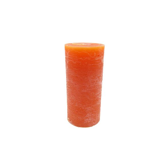 Gyertya rusztikusadventi narancs színű 7 cm X 15 cm