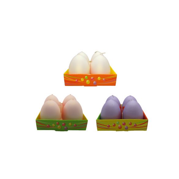 Gyertya tojás alakú selyemfényű 6 cm x 4,5 cm, 4 db/csomag