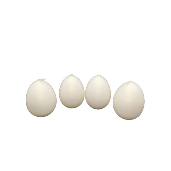 Gyertya tojás alakú selyemfényű 6 cm x 4,5 cm, 4 db/csomag