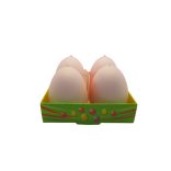 Gyertya tojás alakú selyemfényű 6 cm x 4,5 cm, 4 db/csomag