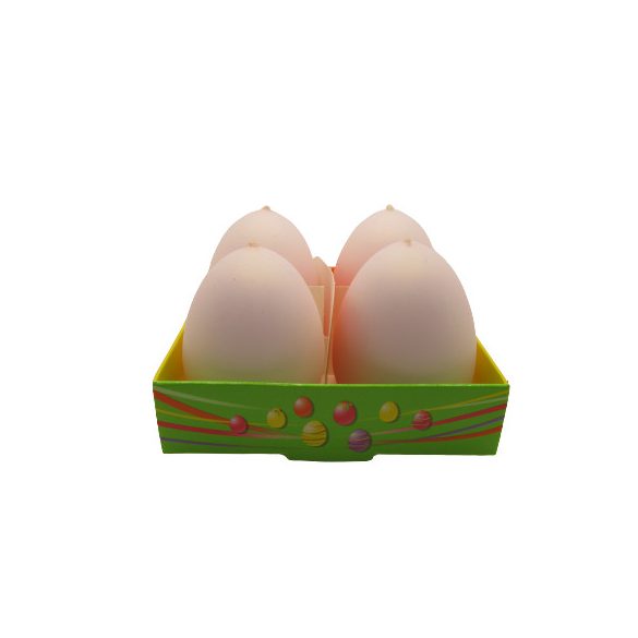 Gyertya tojás alakú selyemfényű 6 cm x 4,5 cm, 4 db/csomag
