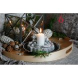 Díszgyertya Christmas Holder szürke színű