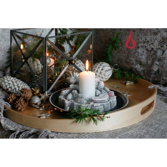 Díszgyertya Christmas Holder szürke színű