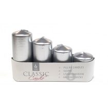 Gyertya lépcsős adventi ezüst metál