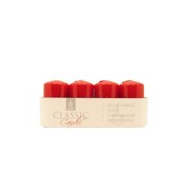 Gyertya kis adventi piros metál 4 db, 4 cm x 7 cm