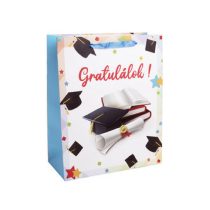   Ajándéktasak ballagásra Gratulálok felirattal M 32 cm x 26 cm x 10 cm