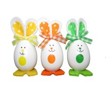 Húsvéti nyuszi tojás masnival 3 db/csomag 10 cm 