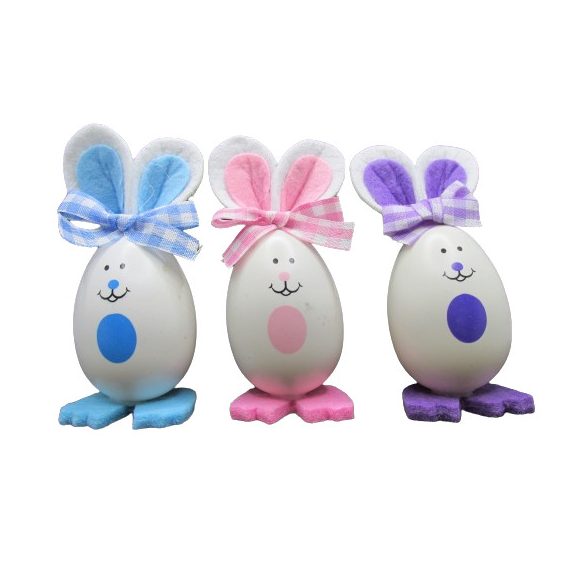 Húsvéti nyuszi tojás masnival 3 db/csomag 10 cm 