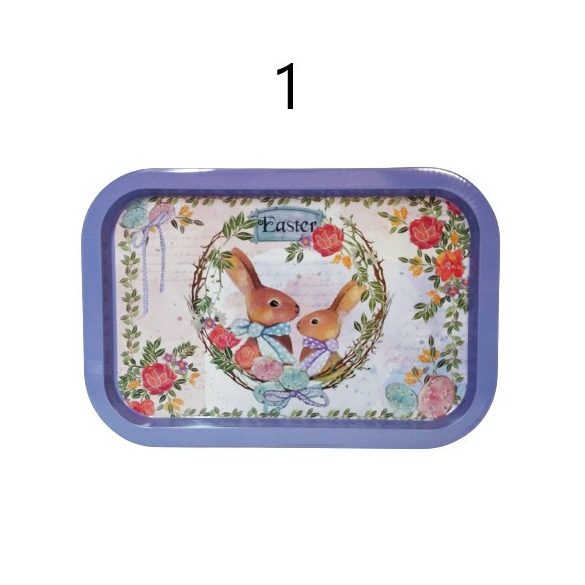 Húsvéti fémtálca többféle 34 cm X 23 cm