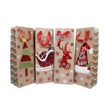   Karácsonyi italos tasak szett hópelyhes, hologrammos 4 db-os