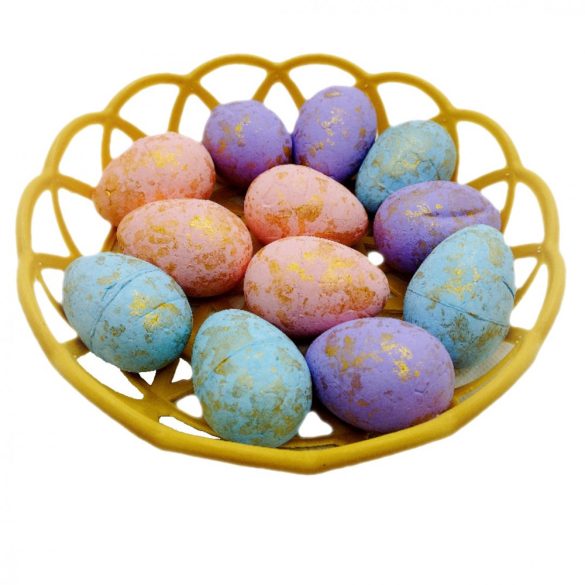 Húsvéti tojás dekoráció kosárban, 4 cm,  12 db/csomag
