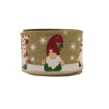 Karácsonyi manó mintás kötöző szalag 5 cm x 2,7 m