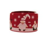Karácsonyi manó mintás kötöző szalag 5 cm x 2,7 m