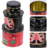 Karácsonyi fém tárolódoboz 3 szintes 22 cm