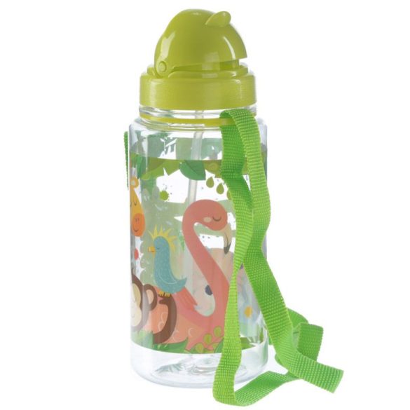 Kulacs Szívószállal 450ml, Gyerekeknek - Állatkerti Állatok