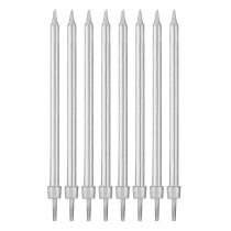 Tortagyertya ezüst színű 10 cm, 8 db/csomag